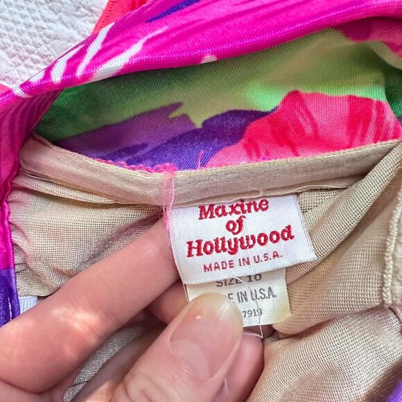 90s vintage blue and green bikini set with a Hawaiian print - Picture 7 of 8